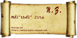 Máthé Zita névjegykártya
